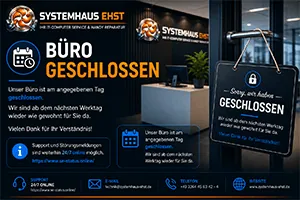 Büro wegen Umbau geschlossen